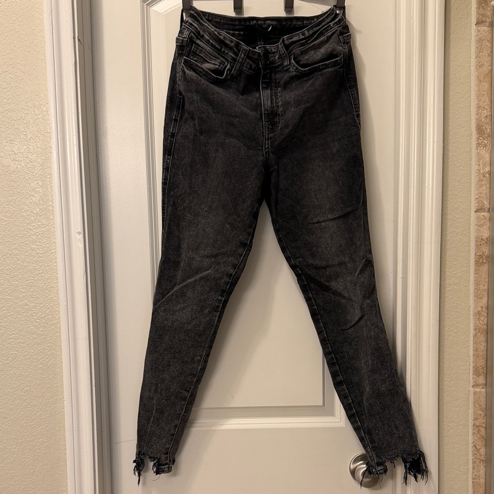 Flying Monkey High Rise Andkle Skinny Black Grey Jeans